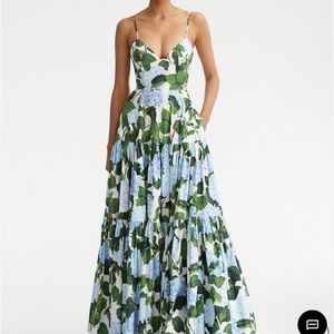 Custom Made Oscar De La Renta Copy Vibrant Hydrangea Dress